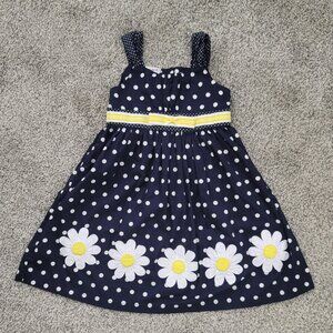Girls Blueberi  Boulevard  Navy & White poke a dot  Sun Dress Size 5